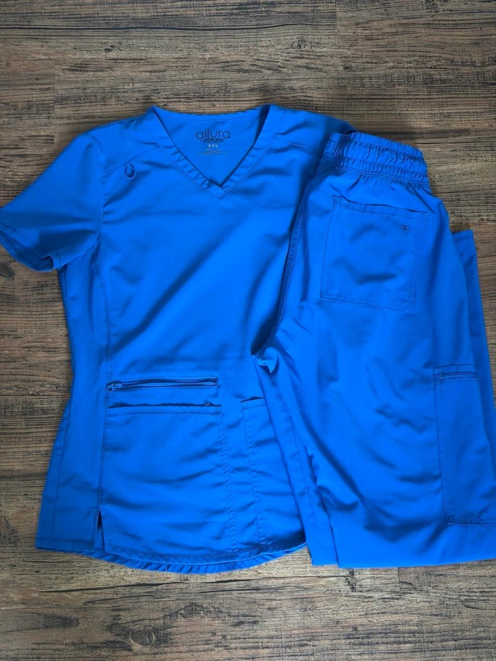 Cherokee Allura Royal Blue V‑Neck Scrub Top